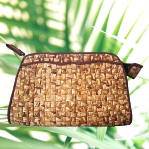 Vintage Woven Straw Wicker Rattan Purse Clutch